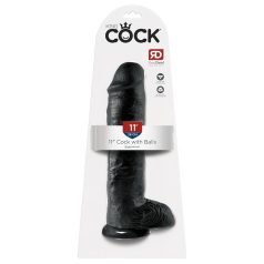   King Cock 11 - großer, haftender Dildo mit Hoden (28cm) - schwarz
