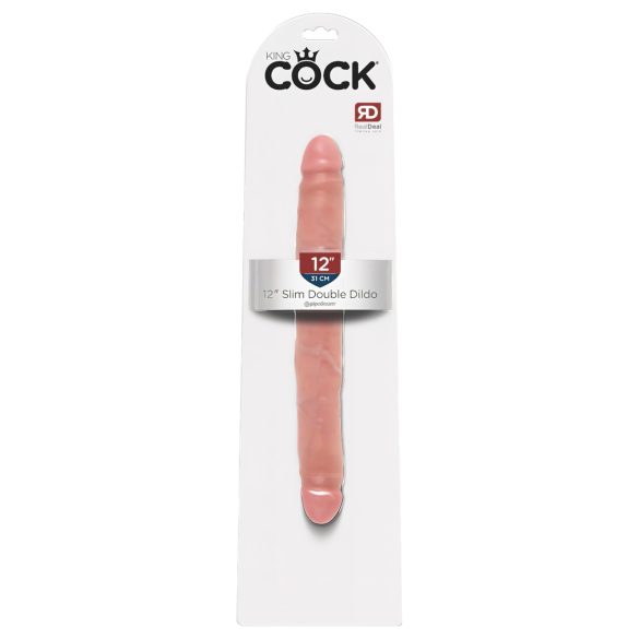 King Cock 12 Slim - naturgetreuer Doppel-Dildo (31 cm) - naturfarben