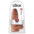 King Cock 9 Chubby - Saugnapf Dildo (23cm) - dunkles Natur