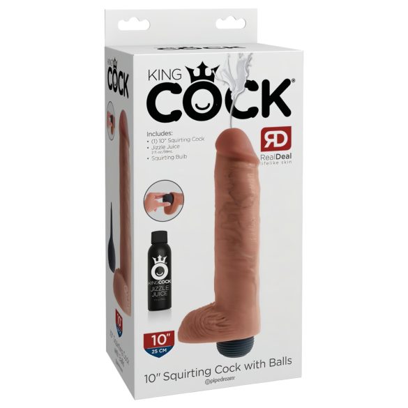 King Cock 10 - naturgetreuer spritzender Dildo (25cm) - hautfarben
