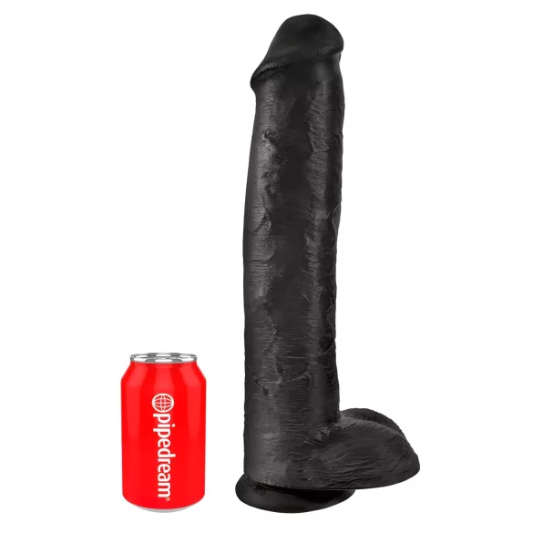 King Cock 15 - Dildo mit Hoden und Saugnapf (38 cm, schwarz)