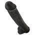 King Cock 15 - Saugnapf-Dildo mit Hoden (38cm) - schwarz