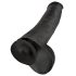 King Cock 15 - Saugnapf-Dildo mit Hoden (38cm) - schwarz