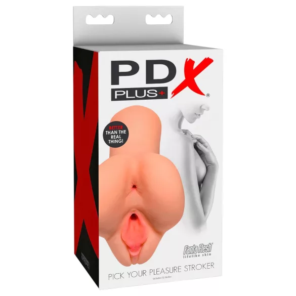 PDX Pick Your Pleasure - 2in1 lebensechter Masturbator (naturfarben)