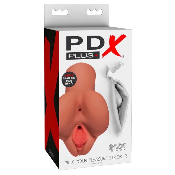 PDX Pick Your Pleasure - 2in1 Vagina & Anus Masturbator (natur)