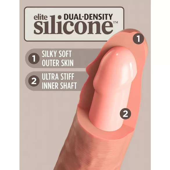 King Cock Elite 7 Zoll - Saugnapf, lebensechter Dildo (18cm) - Natur