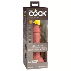   King Cock Elite 6 - Vibrator mit Saugnapf (15 cm) - naturfarben