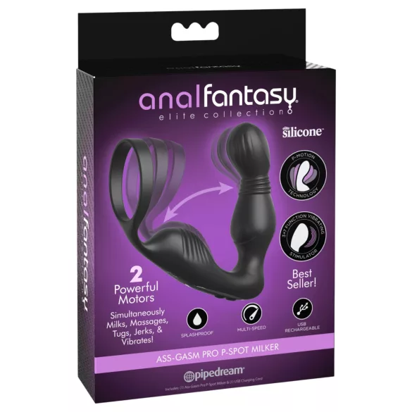 Anal Fantasy Elite - Prostata-Vibrator mit Penisring (schwarz)