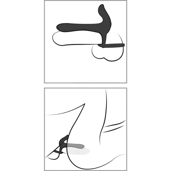 Black Velvets - Akku 2-in-1 Vibrator und Penisring (schwarz)