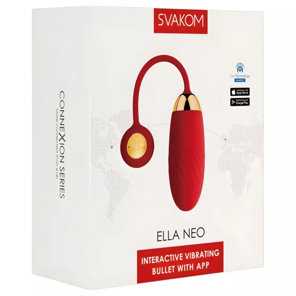 Svakom Ella Neo - tragbares app-gesteuertes Vibro-Ei (rot)