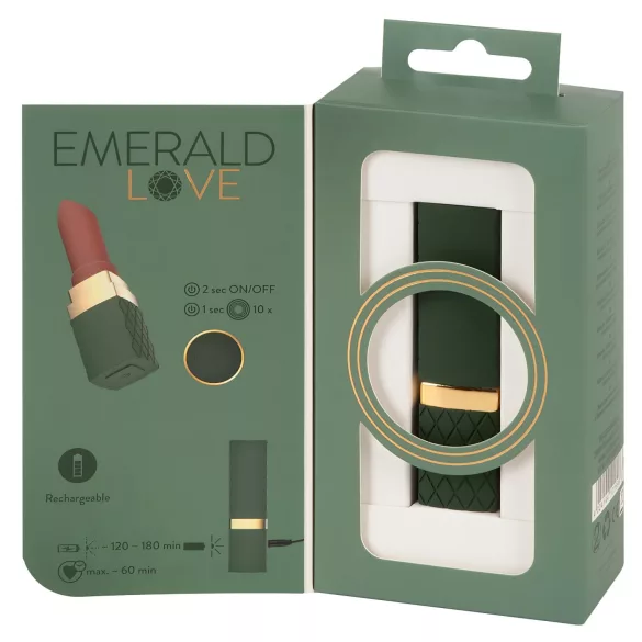 Emerald Love - Akku‑betriebener, wasserdichter Lippenstift‑Vibrator (rot)