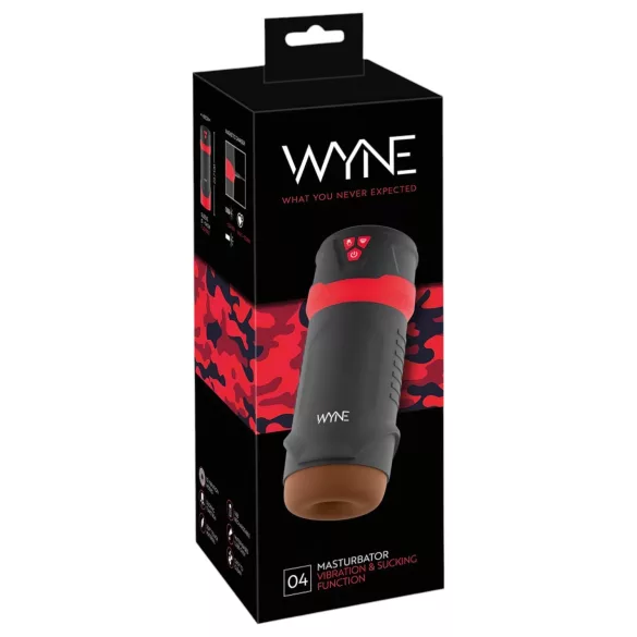 WYNE 04 - Akku-betriebener, vibrierend-saugender Masturbator (braun)