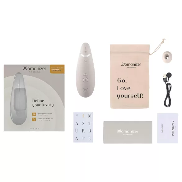 Womanizer Premium 2 - Luftwellen-Klitorisstimulator (Weiß)