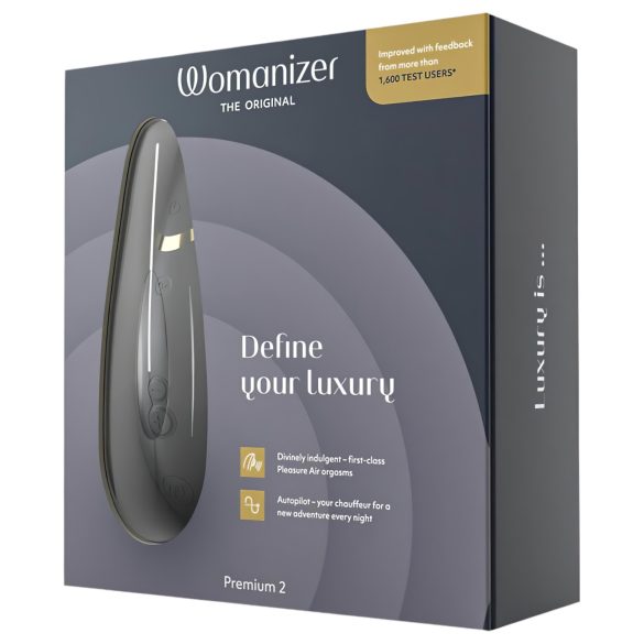 Womanizer Premium 2 - Luftwellen-Klitorisstimulator (Schwarz)