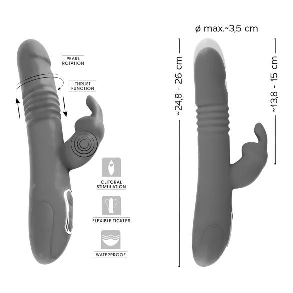 SMILE Rabbit - Akku-Vibrator mit Stoß- und Drehfunktion (pink)