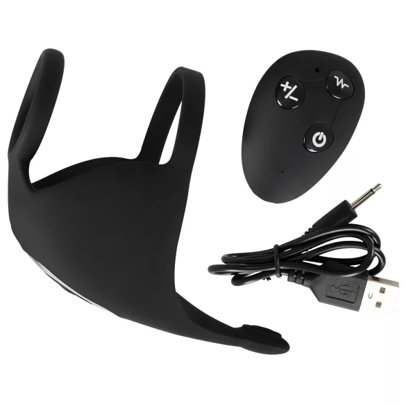 Rebel - Wiederaufladbarer Vibro-Penisring & Hodenmassager (schwarz)