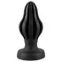 ANOS - gerippter weicher Butt Plug - 7 cm (schwarz)