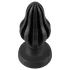 ANOS - gerippter weicher Butt Plug - 7 cm (schwarz)