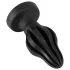 ANOS - gerippter weicher Butt Plug - 7 cm (schwarz)