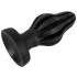ANOS - gerippter weicher Butt Plug - 7 cm (schwarz)