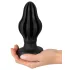 ANOS - gerippter weicher Butt Plug - 7 cm (schwarz)