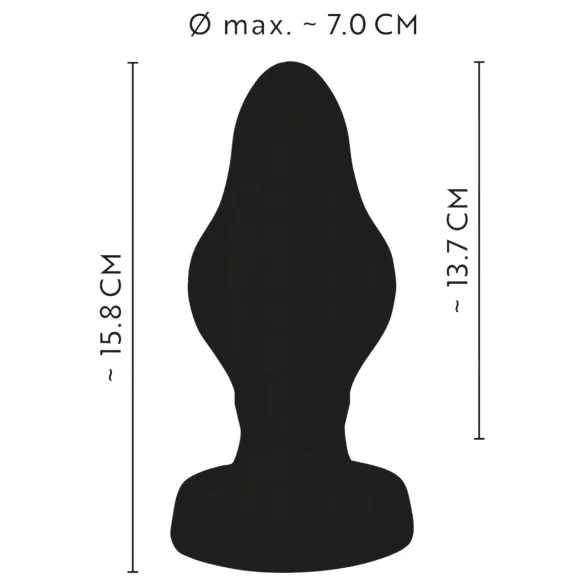 ANOS - gerippter weicher Butt Plug - 7 cm (schwarz)