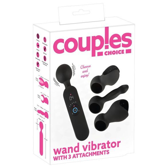 Couples Choice - Akku-Massagesextoy mit Wärmfunktion (Schwarz)