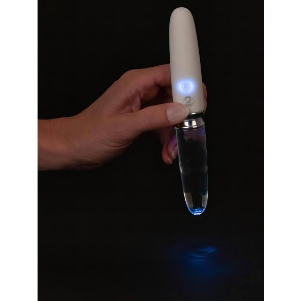 Liaison Straight - Akku-LED-Vibrator (transparent-weiß)