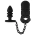 Black Velvet - Silikon Penis Käfig mit Analplug (schwarz)
