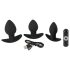 Black Velvet - Wiederaufladbares Analdildo-Set - 3-teilig (schwarz)