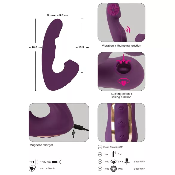 Javida - 4-in-1 Klitorisvibrator (lila)