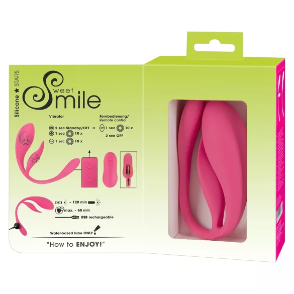 SMILE - tragbares wiederaufladbares Funk-Vibrations-Ei (pink)