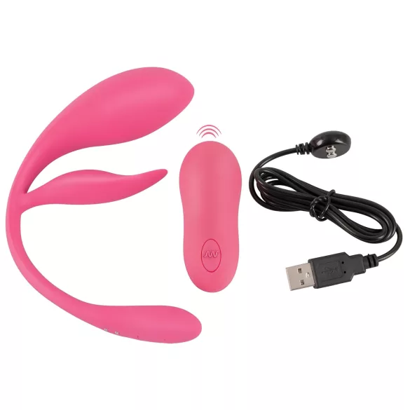 SMILE - tragbares wiederaufladbares Funk-Vibrations-Ei (pink)