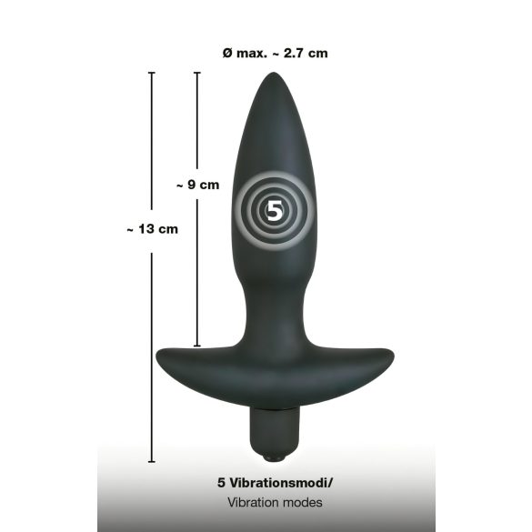 Black Velvet Anal-Vibrator Plug - klein