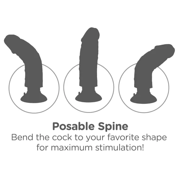 King Cock 9 Saugnapf-Vibrator (23 cm) - natur