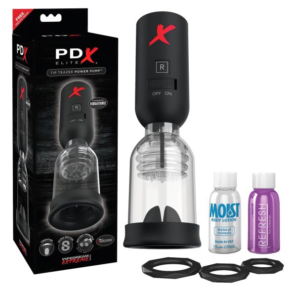 PDX Elite Tip Teazer - Automatischer Eichel-Sauger Vibrator (Schwarz)