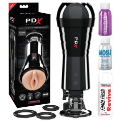   PDX Cock Compressor - saugender, vibrierender Masturbator (schwarz)