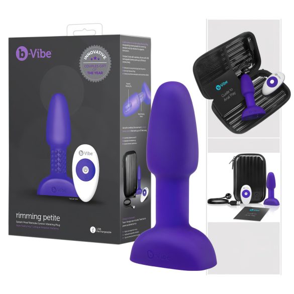 b-Vibe Rimming - Rotierender Analvibrator mit Perlen (Lila)