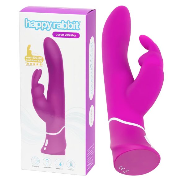 Happyrabbit Curve - Wasserdichter Klitoris-Vibrator mit Arm (Lila)
