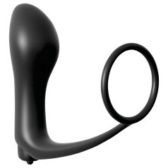 Analfantasy - Fingeranale Vibrator mit Penisring (Schwarz)