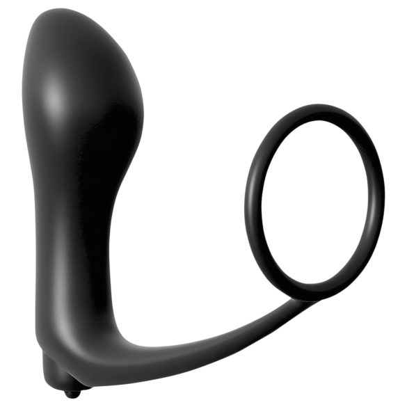 Analfantasy - Fingeranale Vibrator mit Penisring (Schwarz)