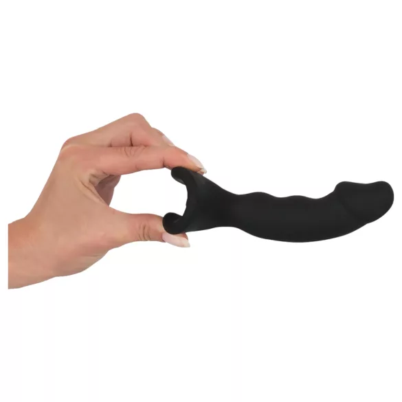 Black Velvet - Akkubetriebener Penis-Analvibrator (schwarz)