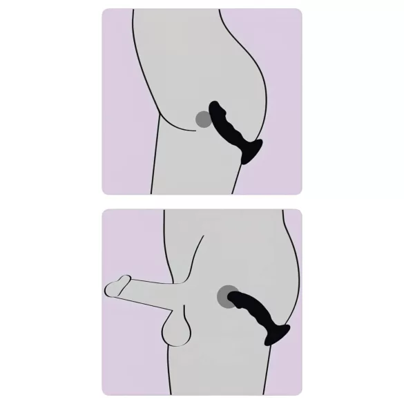Black Velvet - Akkubetriebener Penis-Analvibrator (schwarz)