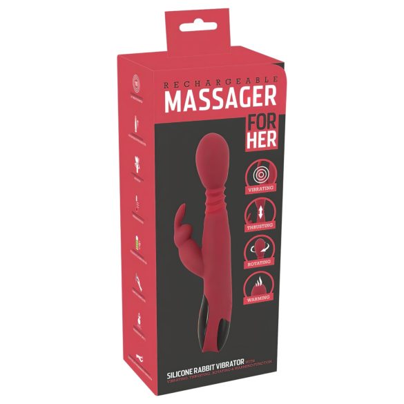 You2Toys Massager - stoßende, drehende und wärmende G-Punkt-Vibrator (rot)