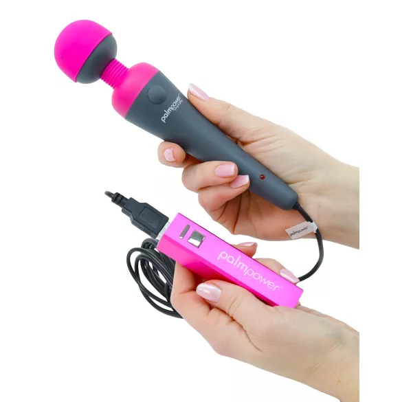 PalmPower Wand - Massagestab mit Powerbank (pink-grau)
