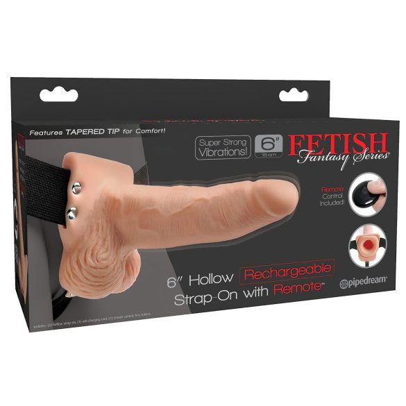 Fetisch Strap-On 6 - anlegbarer, hohler Vibrator (natur)