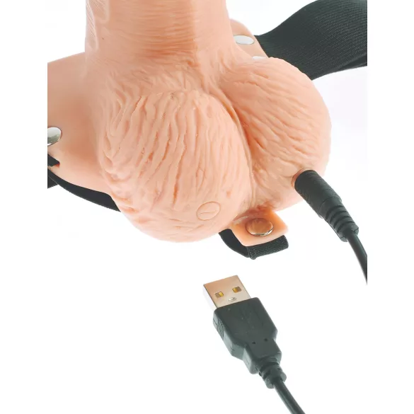 Pipedream - Fetish Strap-On 6 - anlegbarer, hohler Vibrator (naturfarben)