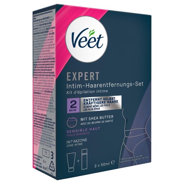 Veet - Intim-Enthaarungscreme und feuchtigkeitsspendender Schaum für Frauen (2×50 ml)