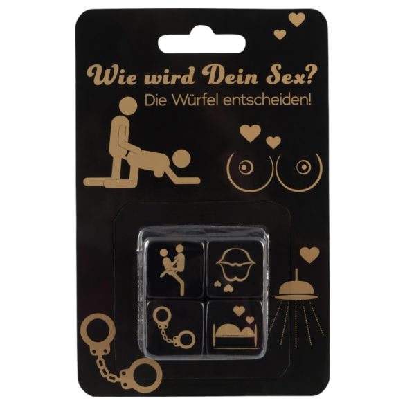 Erotische Würfel-Set - Schwarz (4 Stk.)