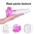 Sunfo - Saugnapf-Dildo mit Hoden - 22cm (transparent-lila)